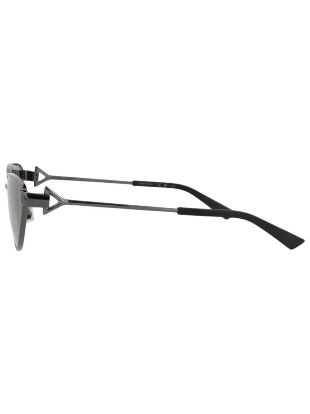 New Bottega Veneta Women's Sunglasses Cat Eye Metal Frame Ruthenium Ruthenium